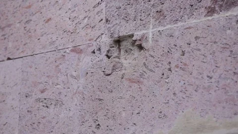 Gunshot wounds on the wall 3 Stock Footage 323027655