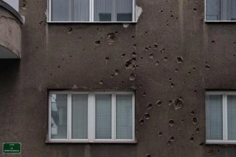 Gunshots on the Wall Stock Photos