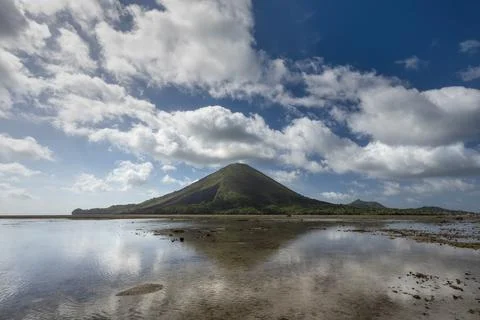 Gunung Api volcano view from Banda Besar island, Bandaneira, Maluku Stock Photos