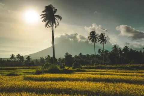 Gunung Merapi, a volcano on Java, Indonesia Stock Photos