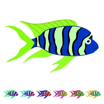Guppy decorative fish vector cartoon graphic Stock Illustration