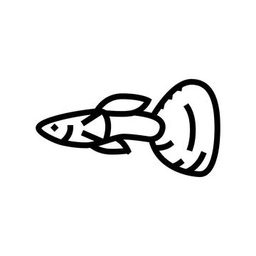 Guppy fish line icon vector illustration Stock Illustration