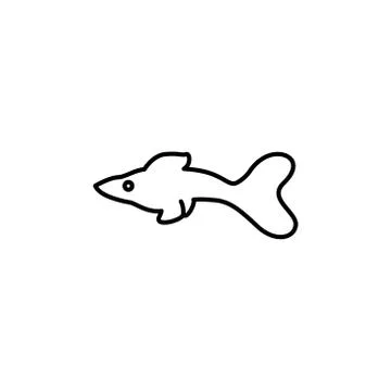 Guppy fish line vector design template illustration Stock Illustration