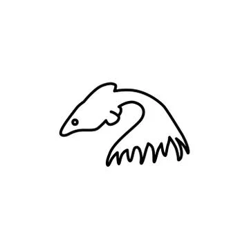 Guppy fish line vector design template illustration Stock Illustration
