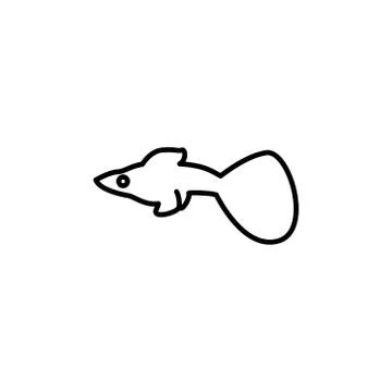 Guppy fish line vector design template illustration Stock Illustration