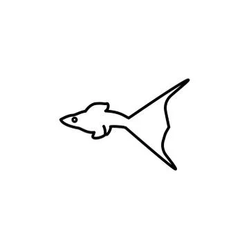 Guppy fish line vector design template illustration Stock Illustration