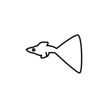 Guppy fish line vector design template illustration Illustration