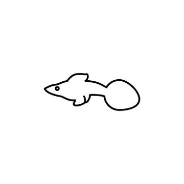 Guppy fish line vector design template illustration Stock Illustration