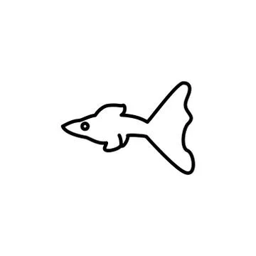 Guppy fish line vector design template illustration 스톡 일러스트