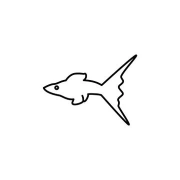 Guppy fish line vector design template illustration 스톡 일러스트