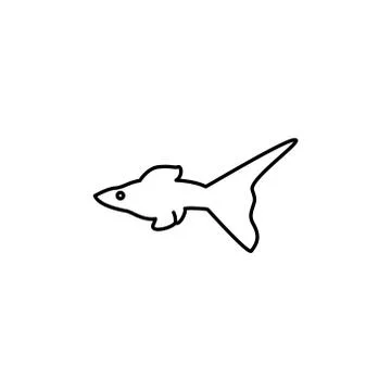 Guppy fish line vector design template illustration 스톡 일러스트
