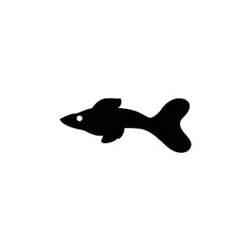 Guppy fish silhouette vector design template illustration 스톡 일러스트