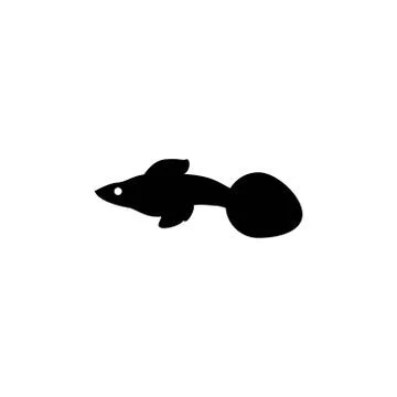 Guppy fish silhouette vector design template illustration Stock Illustration