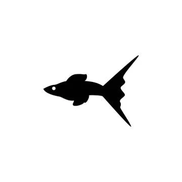 Guppy fish silhouette vector design template illustration Stock Illustration