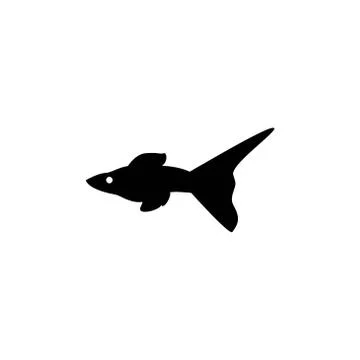 Guppy fish silhouette vector design template illustration 스톡 일러스트