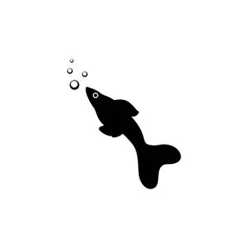 Guppy fish silhouette vector design template illustration 스톡 일러스트