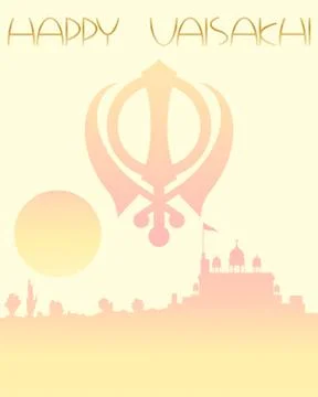 Gurdwara greeting Stock Illustration
