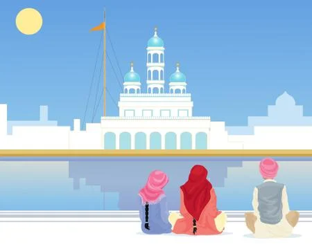 Gurdwara prayer Stock Illustration
