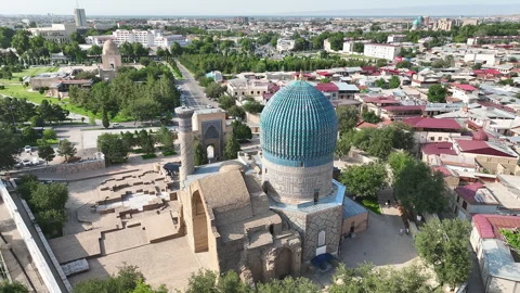 The Guri Amir or Gur Emir mausoleum unassembled part, Samarkand, Uzbekistan. - Stock Footage 248649077