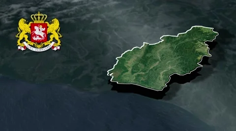 Guria with Coat Of Arms Animation Map Stock Footage