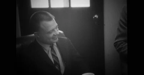 Gus Grissom talking to his fellow colleagues Stock Footage