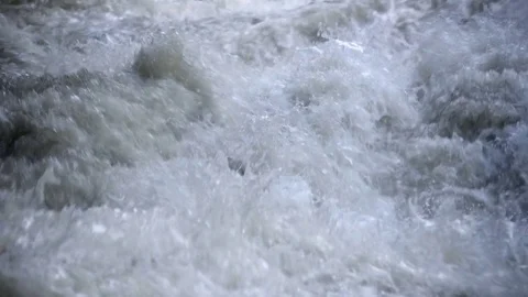 Gushing water flowing in the river Stock Footage