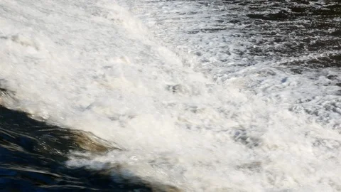 Gushing water over dam on Ave River in Portugal Stock Footage 112766161