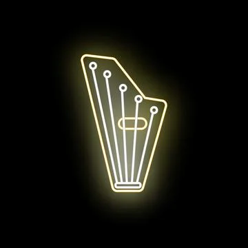 Gusle folk string instrument neon light icon Stock Illustration