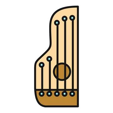 Gusli folk string musical instrument icon design Иллюстрация