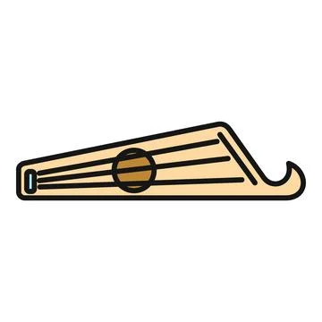 Gusli stringed musical instrument flat color icon Illustrazione stock