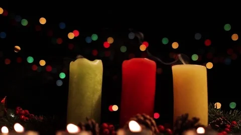 A gust of wind blows out the candle fire Stock Footage 83416060