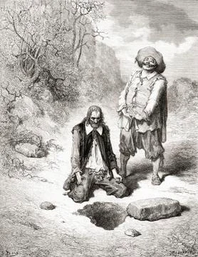 Gustave Dore's Illustration Of La Fontaine's Fable The Miser Who Lost His Stock Photos