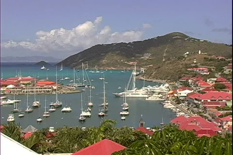 Gustavia Harbour-overhead Stock Footage 817895