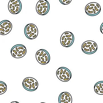 Gut bacteria vector seamless pattern Stock Illustration