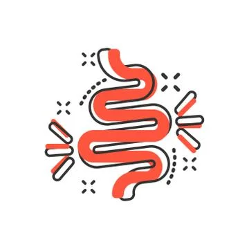 Gut constipation icon in comic style. Colitis vector cartoon illustration on  Stock Illustration