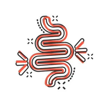 Gut constipation icon in comic style. Colitis vector cartoon illustration on  Stock Illustration