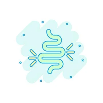 Gut constipation icon in comic style. Colitis vector cartoon illustration on  Stock Illustration