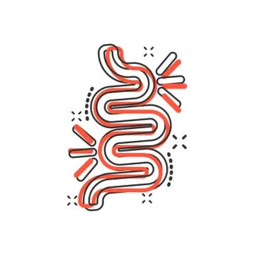 Gut constipation icon in comic style. Colitis vector cartoon illustration on  Stock Illustration