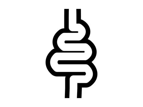 Gut Constipation Icon, Intestine Vector Illustration, Stomach and Digestion.. Stock Illustration