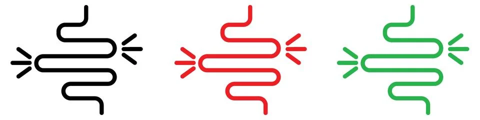 Gut constipation icon logo set vector Stock Illustration