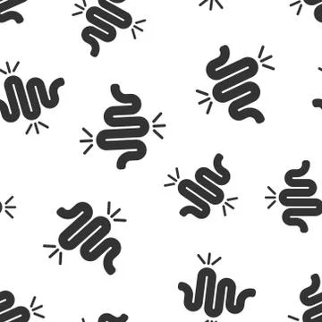 Gut constipation icon seamless pattern background. Colitis vector illustratio Stock Illustration