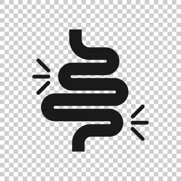 Gut constipation icon in transparent style. Colitis vector illustration on is Stock Illustration