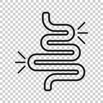 Gut constipation icon in transparent style. Colitis vector illustration on is Stock Illustration