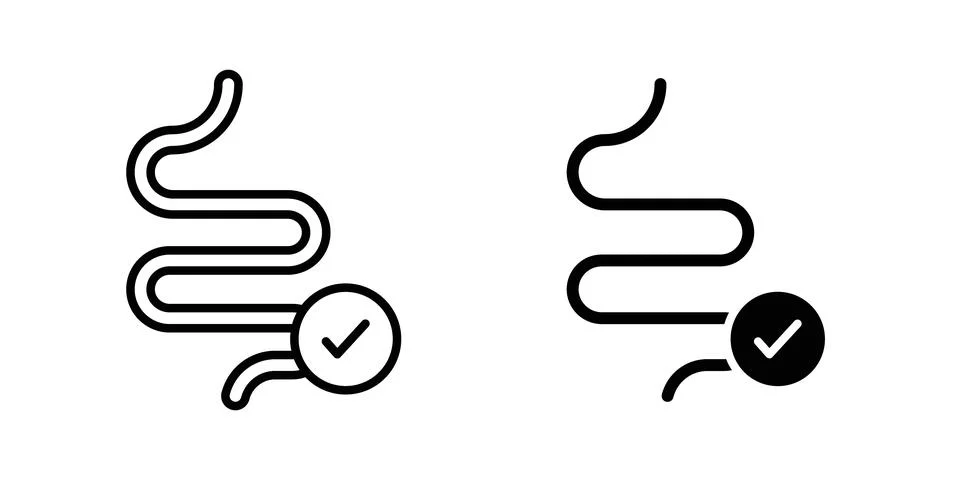 Gut icon vector template set in black Stock Illustration