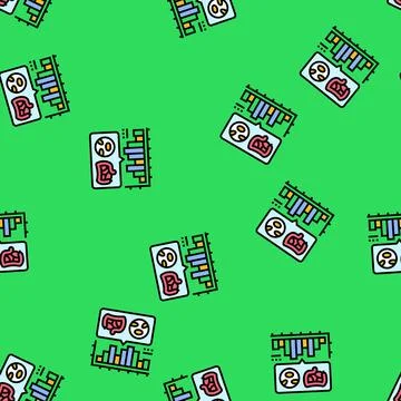 Gut microbiome diagram vector seamless pattern Illustrazione stock