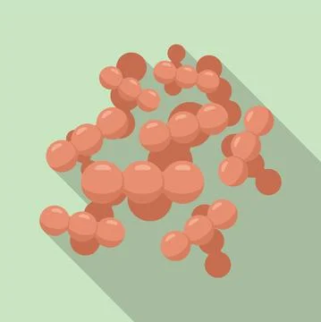 Gut probiotic icon flat vector. Bacteria lactobacillus Stock Illustration