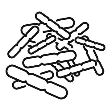 Gut probiotic icon outline vector. Bacteria lactobacillus イラスト素材