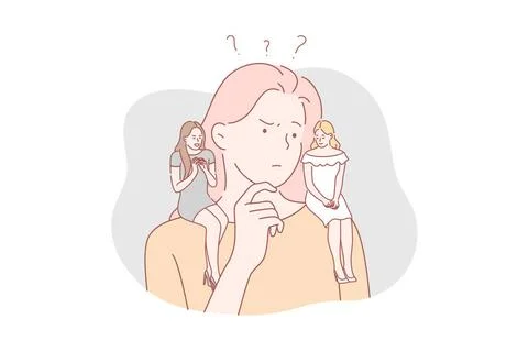 Gut und Böse, Engel oder Dämon - eine schwierige Entscheidung Good and evi. 写真素材