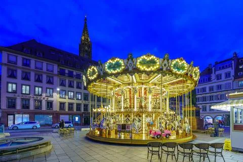 Gutenberg square, in Strasbourg Stock Photos