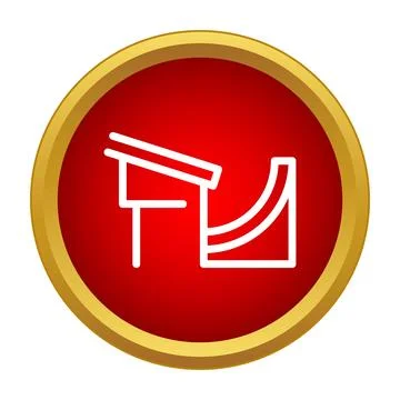 Gutter and downspout icons on red background Stock Illustration